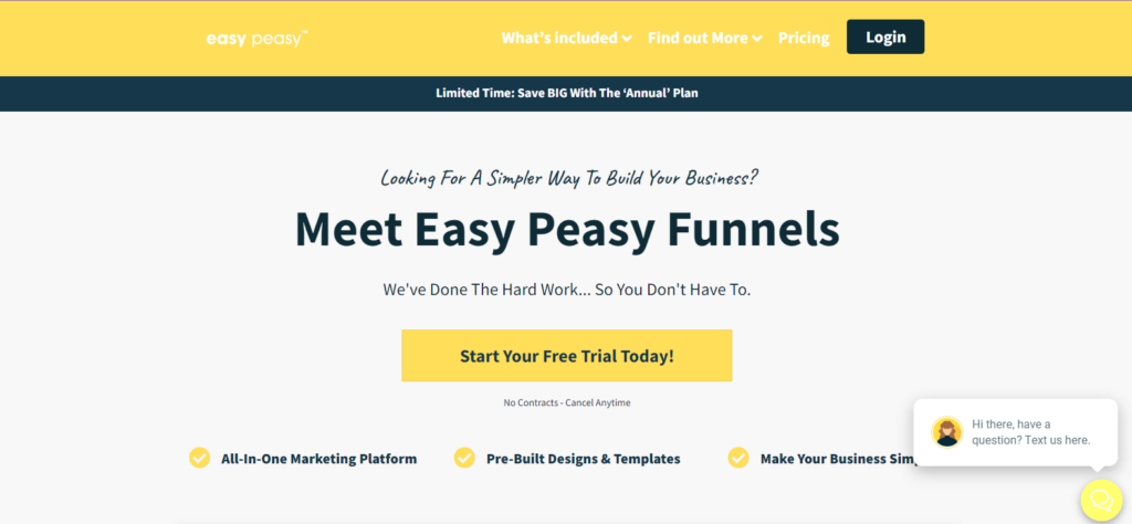 Easy Peasy Funnels Home Page