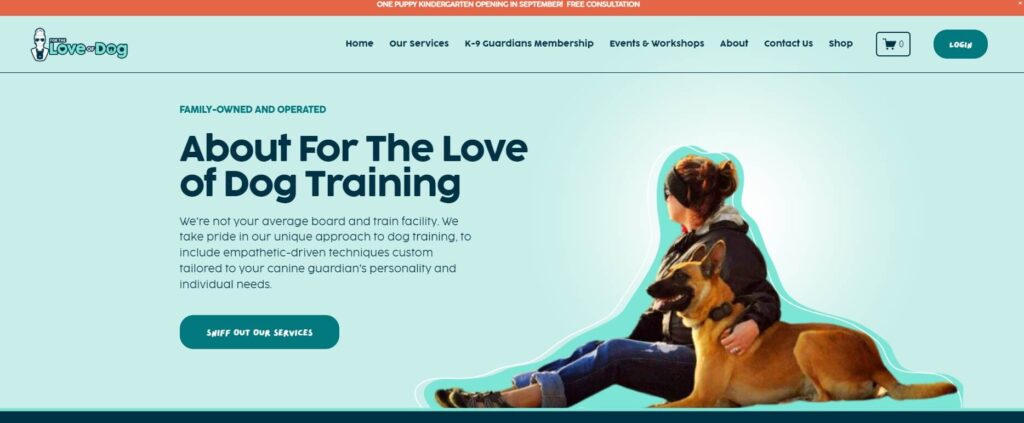 Oroville dog training about page example 