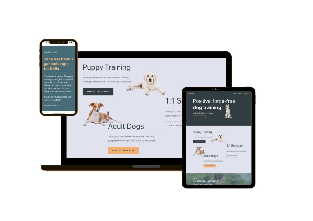 Dog trainer website super bold by Helen Nuttall