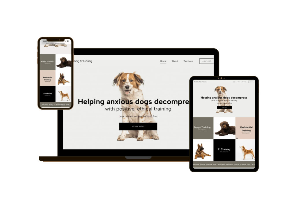 Dog training website bold designed by Helen Nuttall