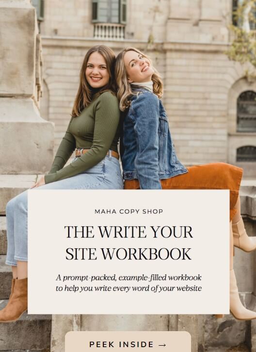 Maha Copy Write Your Site Workbook for websites