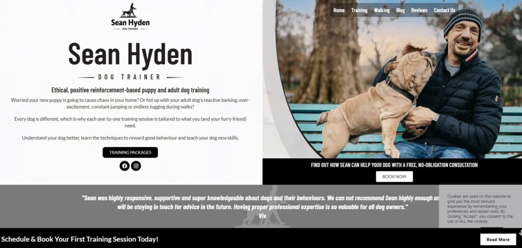 Sean Hyden dog trainer website 