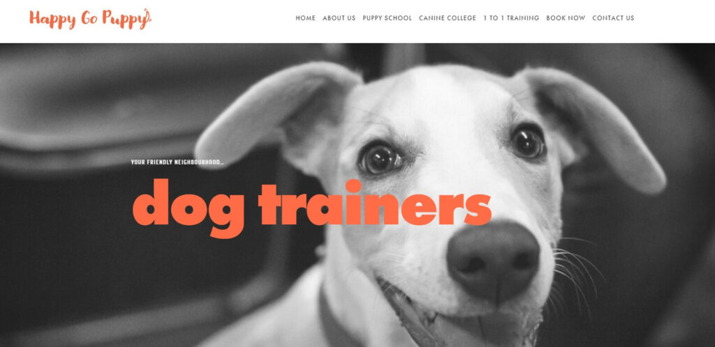 Happy go puppy dog trainer website