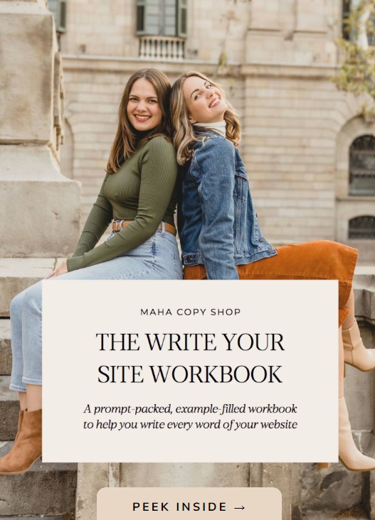 Maha Copy Co Write Your Site Workbook will help you write the text or copy for your dog trainer website