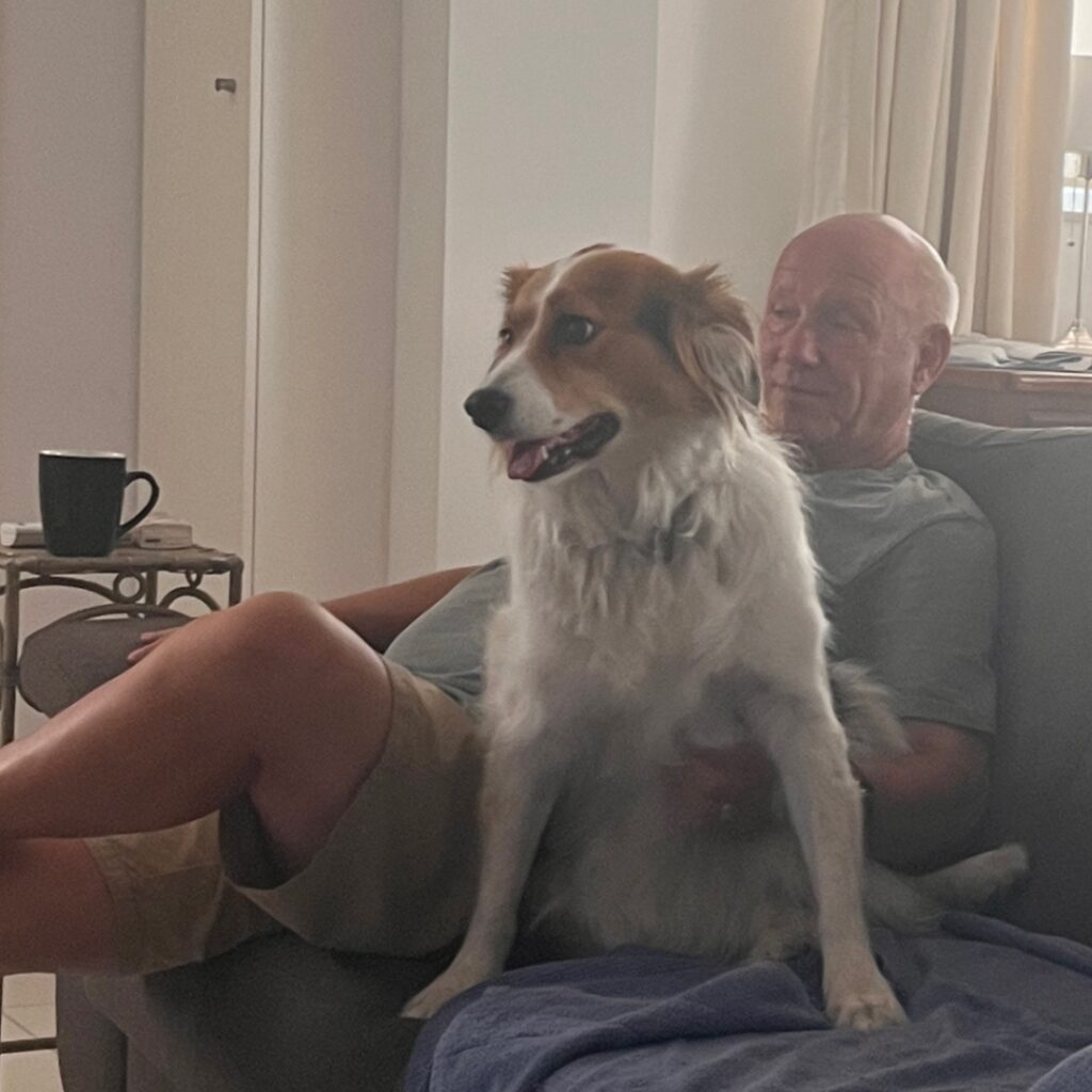 Dave and Sasha, our spicy Romanian rescue dog 