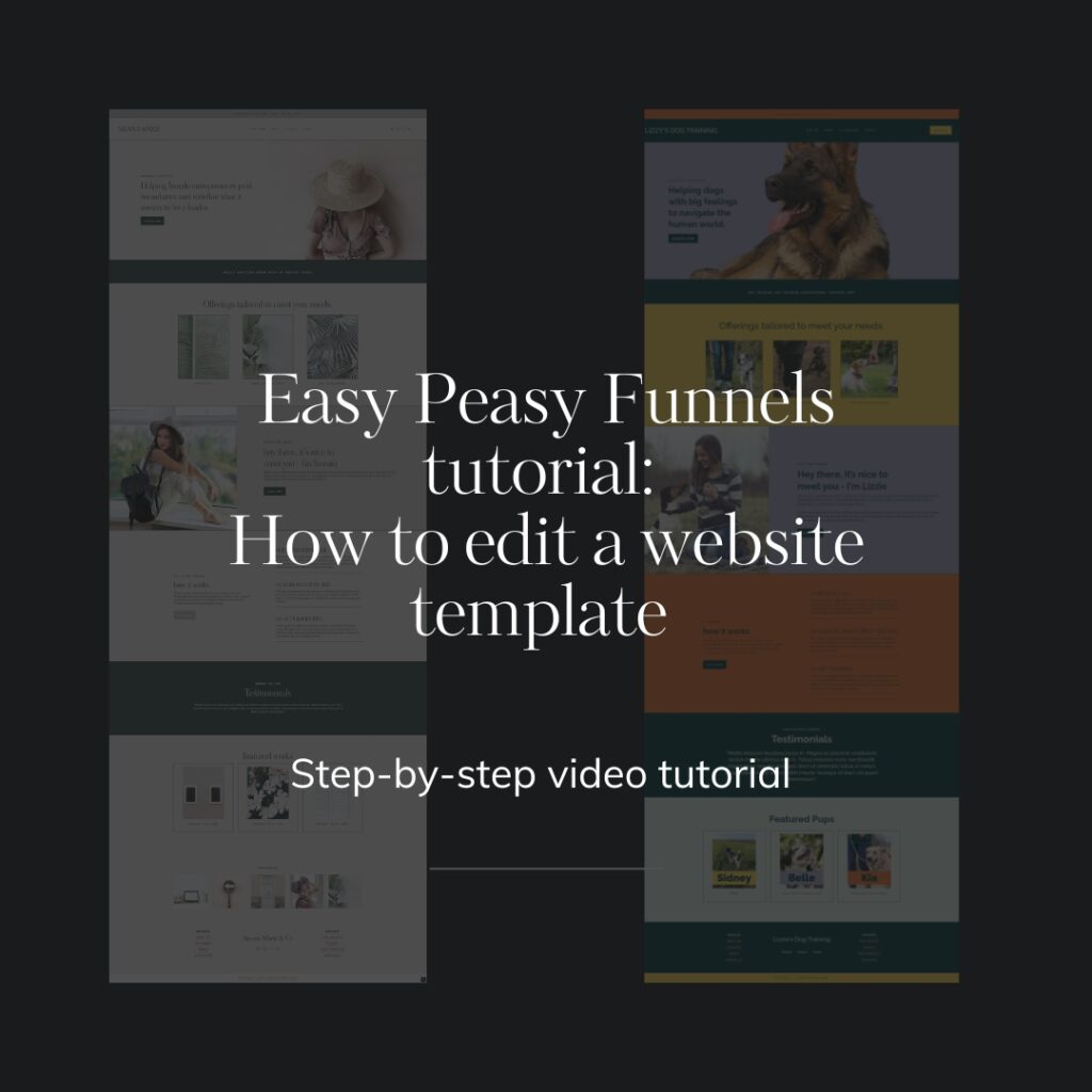 How to edit website templates inside Easy Peasy Funnels